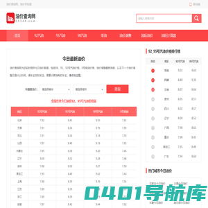 今日油价_今日油价95、92号汽油价格_柴油价格 - 油价查询网